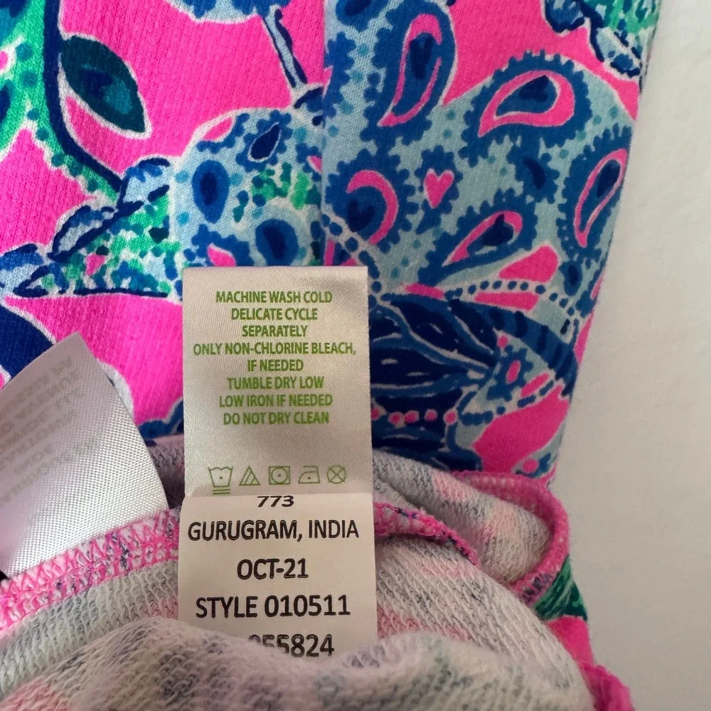 Lilly Pulitzer Etta Top Women Small Pink Animal Print Puff Sleeve Boho